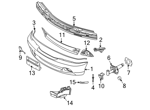 2004 BMW 325Ci Front Bumper Reflector Left Diagram for 63146920689