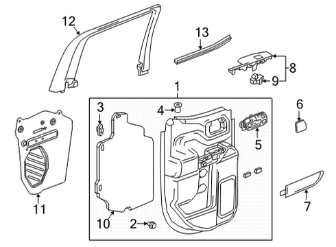 2021 Chevrolet Silverado 2500 HD Interior Trim - Rear Door Water Deflector Diagram for 84029610