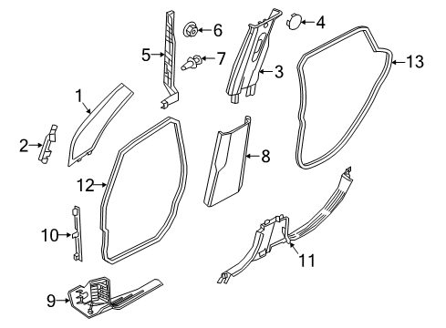 2021 Jeep Renegade Interior Trim - Pillars A Pillar Diagram for 6XJ17LXHAA