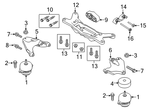 2021 Ford Mustang Manual Transmission Damper Diagram for JR3Z-4A085-B