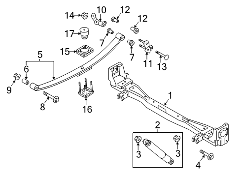 2015 Nissan NV200 Rear Suspension Clip-Rear Spring Diagram for 55247-3LM0B