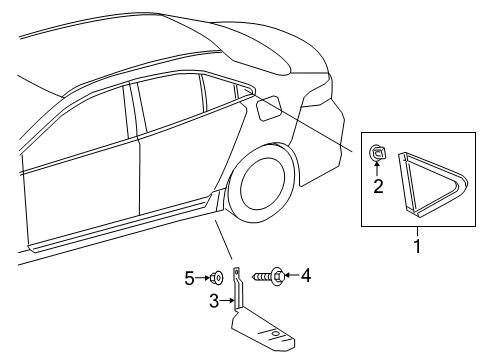 2021 Toyota Corolla Exterior Trim - Quarter Panel Quarter Pillar Trim Diagram for 62505-02020