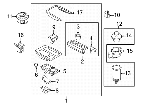 2021 Nissan Armada Center Console Boot-Console Diagram for 96934-6JL0A