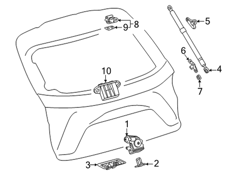 2022 Lexus NX250 Lock & Hardware BRACKET, BACK DOOR D Diagram for 68945-78030