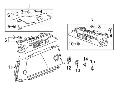 2022 Buick Envision Interior Trim - Quarter Panels Power Outlet Retainer Diagram for 13532905