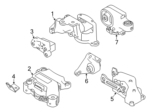 2021 Nissan Altima Engine & Trans Mounting Engine Mounting Bracket Diagram for 11231-6CA0A