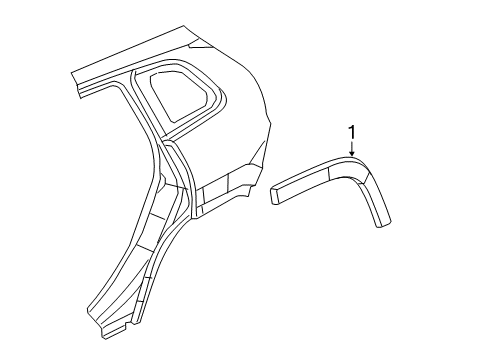 2021 Jeep Cherokee Exterior Trim - Quarter Panel Molding-Wheel Flare Diagram for 68316002AD