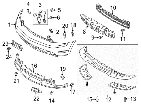 2012 Ford Mustang Front Bumper Lower Shield Diagram for CR3Z-17626-AC
