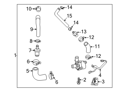 2022 Hyundai Veloster N Water Pump Hose Assembly-EWP, Inlet Diagram for 28268-2GTB1