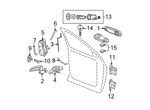 2006 Dodge Ram 1500 Front Door - Lock & Hardware Handle-Front Door Exterior Diagram for 55275948AC