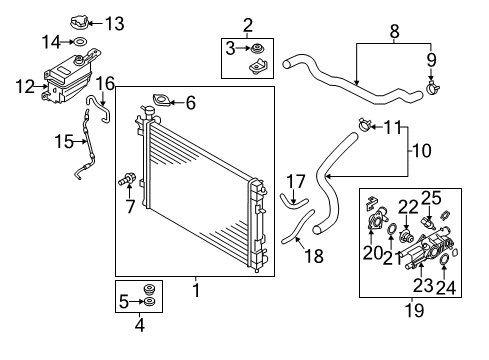 2014 Kia Sorento Radiator & Components Hose-Radiator Upper Diagram for 254112P600