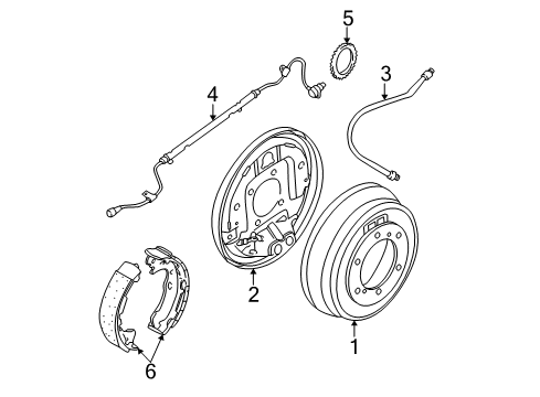 2004 Nissan Pathfinder Rear Brakes Hose Assy-Brake, Rear Diagram for 46210-5W90A