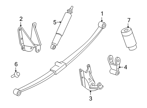 2002 Lincoln Blackwood Rear Suspension Components, Ride Control, Torque Arm Shock Insulator Diagram for 6L3Z-18197-B