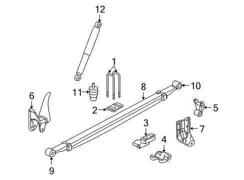 2010 GMC Sierra 1500 Rear Suspension Shock Diagram for 25871023