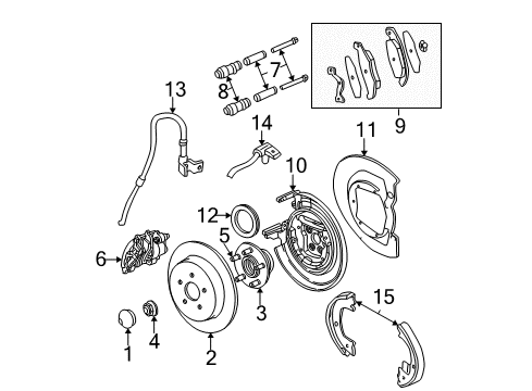 2007 Chrysler PT Cruiser Brake Components CALIPER-Disc Brake Diagram for 5189292AA