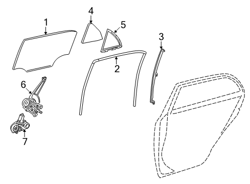 2016 Toyota Corolla Rear Door Run Channel Diagram for 68142-02290