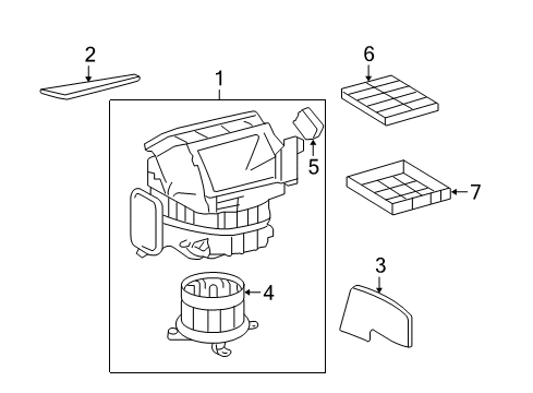 2015 Lexus LX570 Blower Motor & Fan Fan & Motor Diagram for 87103-60481