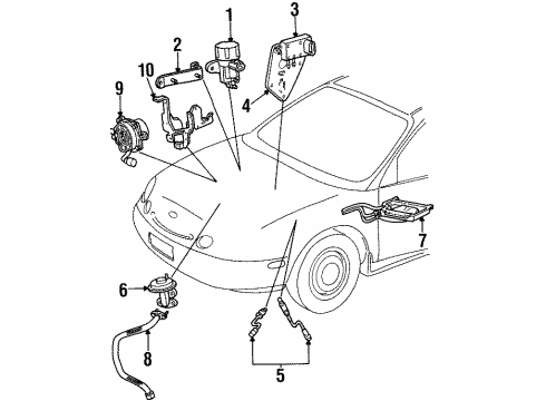 1998 Mercury Sable A.I.R. System Vapor Canister Diagram for F5OZ-9D653-AA