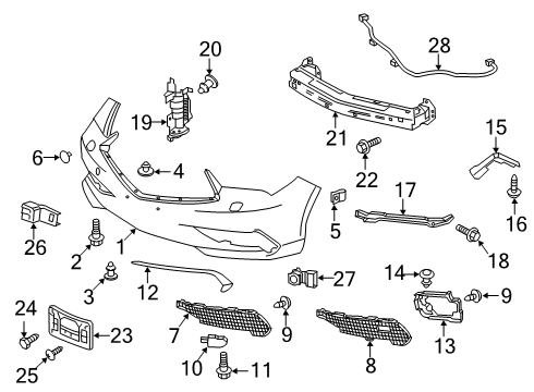 2020 Acura TLX Parking Aid Sensor Assembly, Parking (Extreme Crimson Pearl) Diagram for 39680-TEX-Y11YG