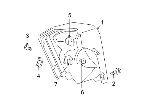 2007 Dodge Caliber Combination Lamps Lamp-Tail Stop Turn SIDEMARKER Diagram for 5303753AG