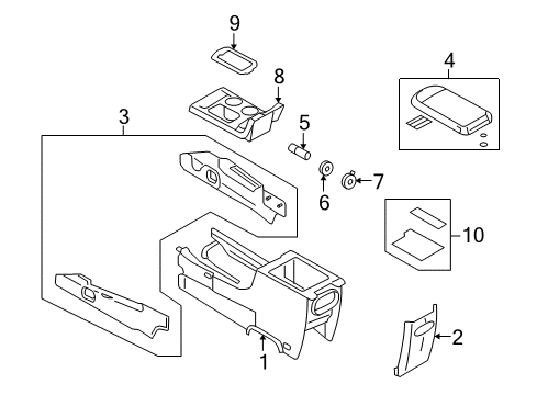 2007 Ford Freestyle Console Console Diagram for 5F9Z-74045A36-BAB