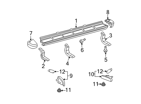 2004 Toyota 4Runner Running Board Running Board Rear Bracket Diagram for 51797-60080