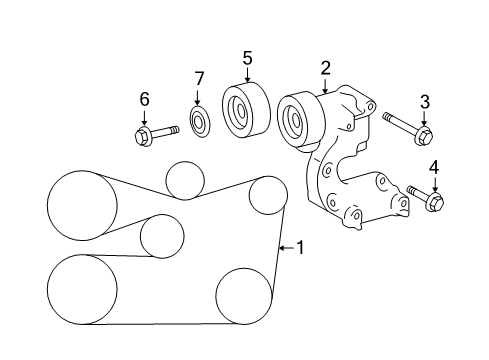 2010 Lexus GS350 Belts & Pulleys Tensioner Assy, V-Ribbed Belt Diagram for 16620-31021