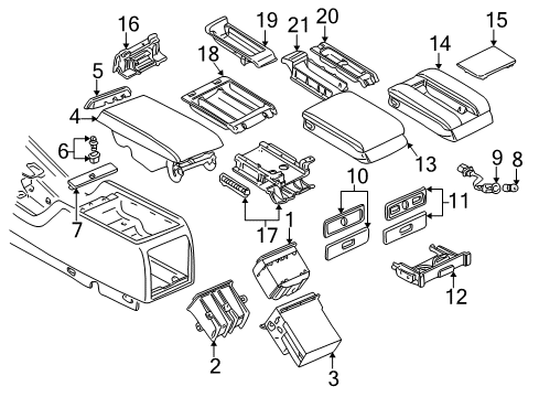 1995 BMW 750iL Armrest Socket, Cigarette Lighter Diagram for 61341378716