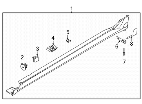 2022 Kia K5 Exterior Trim - Pillars Rivet Diagram for 14168-0801B