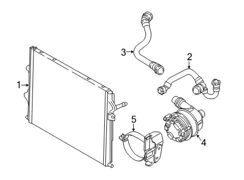 2017 BMW 440i xDrive Gran Coupe Intercooler Engine Coolant Pipe/Hose Diagram for 17128634284