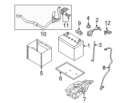 2014 Nissan Juke Battery Holder FUSELINK Diagram for 24380-79918