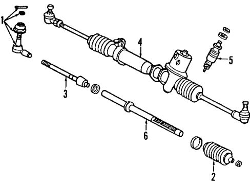 1998 Chrysler Sebring P/S Pump & Hoses, Steering Gear & Linkage Rack And Pinion Complete Unit Diagram for 4656156AB