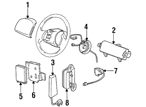 2000 Lincoln Navigator Air Bag Components Clock Spring Diagram for YL7Z-14A664-AA
