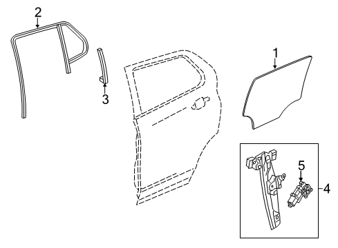 2019 Buick Encore Front Door Fixed Glass Diagram for 94533827