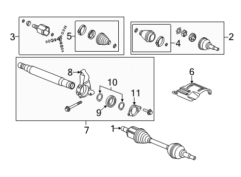 2009 Chevrolet Cobalt Drive Axles - Front Front Wheel Drive Intermediate Shaft Assembly Diagram for 25921572