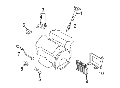 2009 Kia Borrego Ignition System Engine Ecm Control Module Diagram for 391063C711