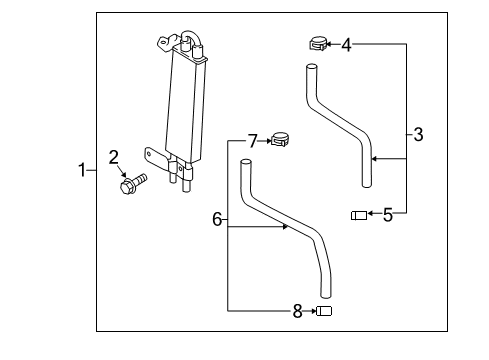 2017 Nissan Titan XD Power Steering Oil Cooler Screw-Machine Diagram for 08360-6125B