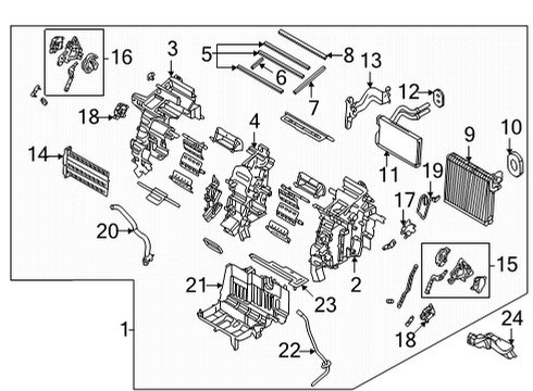 2022 Hyundai Tucson A/C Evaporator & Heater Components CORE & SEAL ASSY-HEA Diagram for 97138N9000