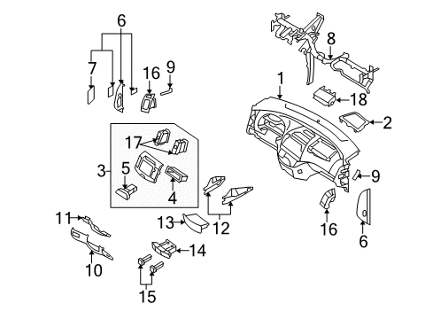 2009 Hyundai Elantra Instrument Panel Crash Pad Assembly-Main Diagram for 84710-2H100-9K