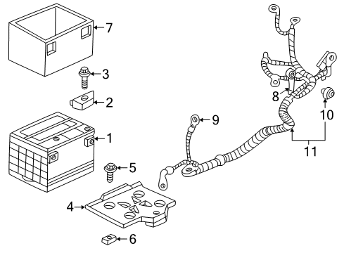 2006 Buick Rendezvous Battery Cable Asm, Battery Positive(57.48 In Long) Diagram for 88987145