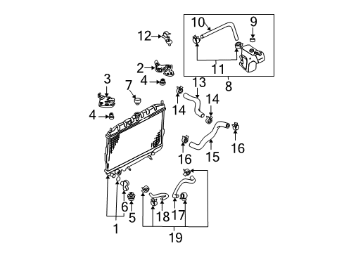 2002 Nissan Sentra Radiator & Components Radiator Assy Diagram for 21460-6M100