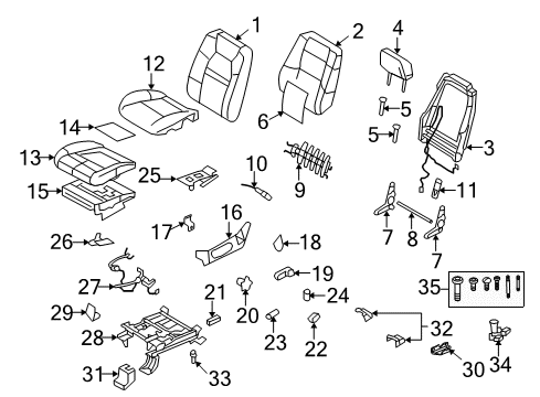 2007 Ford Explorer Sport Trac Heated Seats Seat Back Adjust Diagram for 6H6Z-5462648-AA