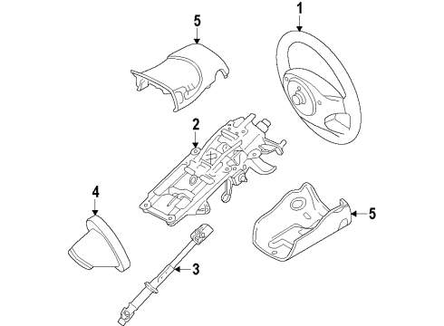 2010 Ford Flex Steering Column, Steering Wheel & Trim Column Assembly Diagram for AA8Z-3C529-B