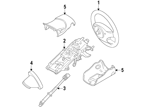 2013 Ford Flex Steering Column & Wheel, Steering Gear & Linkage Steering Wheel Diagram for DA8Z-3600-AA