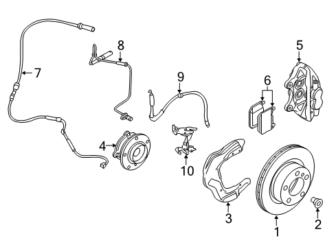 2016 BMW M4 Front Brakes Holder, Brake Hose, Front Left Diagram for 34302284733