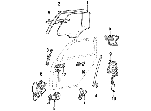 1988 Mercury Sable Front Door Handle, Outside Diagram for E64Y5426604B