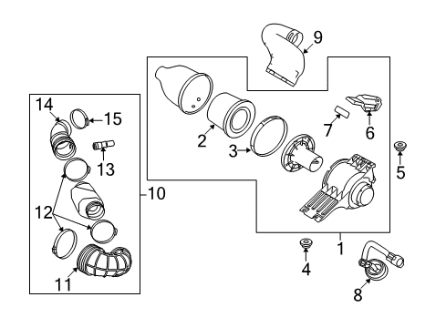 2009 Ford E-350 Super Duty Filters Air Cleaner Assembly Insulator Diagram for 5C2Z-9B929-BA