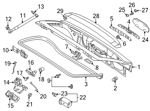 2000 BMW Z3 Trunk Connection Rod, Central Locking System Diagram for 51248411083