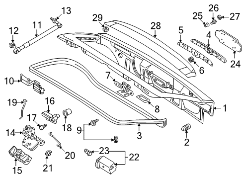 2000 BMW Z3 Trunk Trunk Lock Actuator Diagram for 67108411337