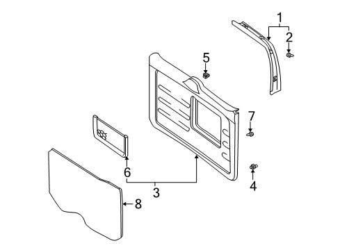 2002 Toyota RAV4 Interior Trim - Back Door Gate Trim Panel Diagram for 67751-42030-B0